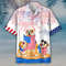 Bulldog 4th Of July Patriotic American Flags Aloha Hawaiian Beach Summer Graphic Prints Button Up Shirt.jpg