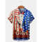 Funny 4th Of July Patriotic American Flags Aloha Hawaiian Beach Summer Graphic Prints Button Up Shirt.jpg
