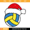 Christmas Volleyball Svg, Volleyball with Santa Hat Svg.jpg