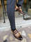 Men's Handmade Beige Patina Leather Oxford Brogue Wingtip Buckle Straps Shoes.jpg