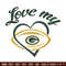 Green Bay Packers Love My embroidery design, Packers embroidery, NFL embroidery, sport embroidery, embroidery design..jpg