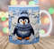 3D Embroidered Winter Penguin Mug Wrap, 11oz And 15oz Mug Template, Mug Sublimation Design, Mug Wrap Template, Instant Digital Download PNG.jpg