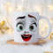3D Funny Face Mug Wrap 11oz & 15oz Mug Template, Flower Mug Sublimation Design Mug Wrap Template PNG Instant Digital Download3.jpg
