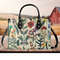 Women PU leather Handbag tote Floral cottagecore botanical wildflower design abstract art purse  Large Tote shoulder bag  Beach Travel.jpg