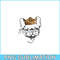 HL161023111-French Bulldog Wearing Crown PNG, Frenchie Dog Lover PNG, French Dog Artwork PNG.png