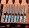 Handmade kitchen knives 8 piece Steak Knives, HandForge chef knives, BBQ knives, best gift for him and her, Christmas Gift (3).PNG