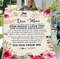 Mother's Day Gift, Personalized Dear Mom Blanket, There Are No Words Good Enough Flowers Airmail Fleece Blanket 1.jpg