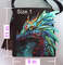 fairy dragon turquoise handpainted canvas bag s 1.jpg