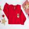 Embroidered Christmas Sweatshirt, Snowman Santa Hat Christmas Sweatshirt For Family.jpg