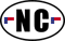 North Carolina State Flag Oval Sticker Self Adhesive Vinyl V3 NC - C4796.png