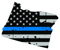 Distressed Thin Blue Line Oregon State Shaped Subdued US Flag Sticker Self Adhesive Vinyl police OR - C3901.png