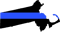 Massachusetts State Shaped The Thin Blue Line Sticker Self Adhesive Vinyl police support MA V2 - C3444.png