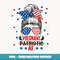 Messy Bun 4th Of July Patriotic Pregnant AF Pregnancy Mom - Instant PNG Sublimation Download