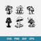 Floral Mushroom Bundle Svg, Floral Mushroom Svg, Flower Mushrooms Svg, Png Dxf Eps Digital File.jpeg