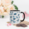 Blue Butterflies Seamless Pattern Coffee Mug with Color Inside