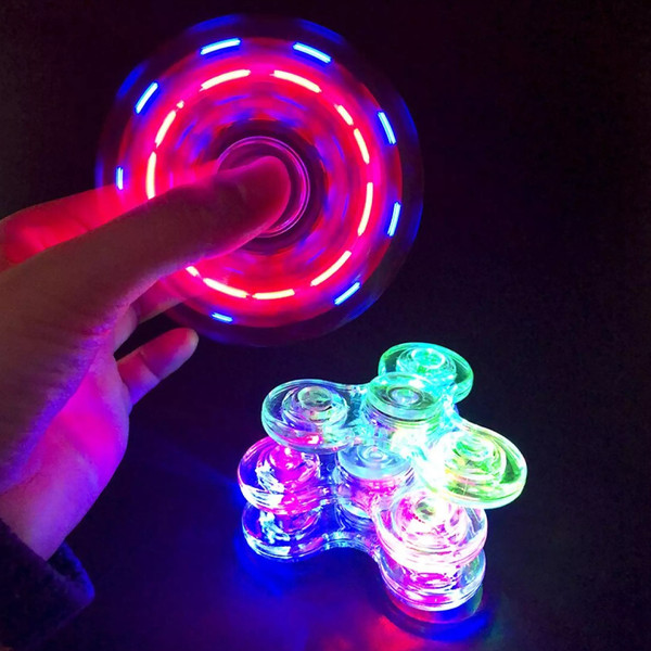 6colors Creative LED Light Luminous Fidget Spinner Changes Hand