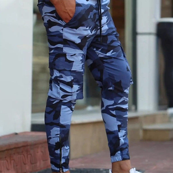 Men's Navy Blue Camo Pants - Inspire Uplift