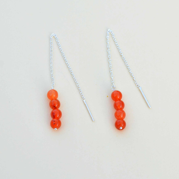 Orange Carnelian Ball Earrings.JPG
