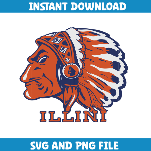 Illinois Fighting Illini Svg, Illinois Fighting Illini logo svg, Illinois Fighting Illini University, NCAA Svg (16).png
