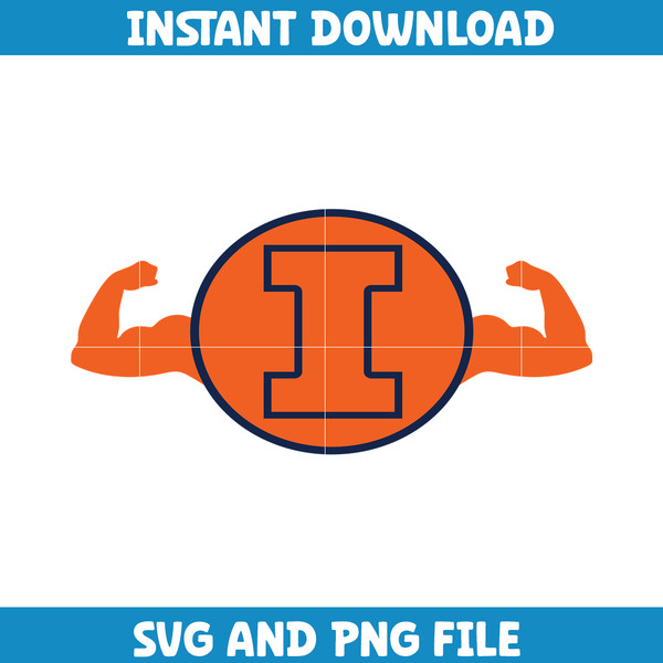Illinois Fighting Illini Svg, Illinois Fighting Illini logo svg, Illinois Fighting Illini University, NCAA Svg (80).png