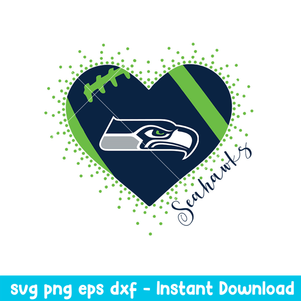 Heart Seattle Seahawks  Svg, Seattle Seahawks  Svg, NFL Svg, Png Dxf Eps Digital File.jpeg