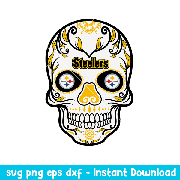 Skull Patterns Pittsburgh Steelers Svg, Pittsburgh Steelers Svg, NFL Svg, Png Dxf Eps Digital File.jpeg