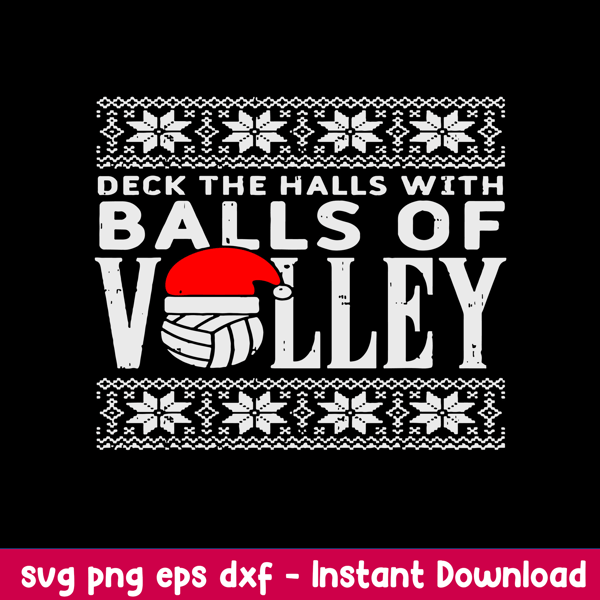 Balls Of Volley Xmas Volleyball Svg, Volleyball Chrismas Svg, Png Dxf Eps Digital file.jpeg