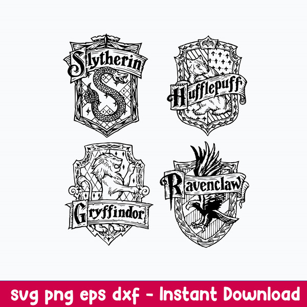 Hogwarts Houses Svg, Wizardy House Classes Svg Bundle, Harry Potter Svg, Png Dxf Eps File.jpeg
