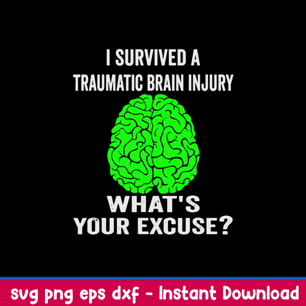 I Survived A Traumatic Brain Injury What_s Your Excuse Svg, Png Dxf Eps File.jpeg