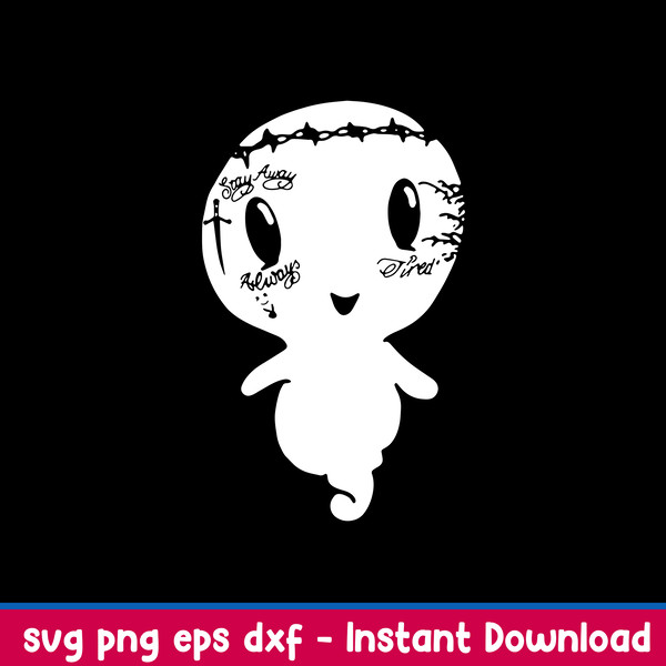 Post Ghost Cute Svg, Ghost Svg, Png Dxf Eps File.jpeg