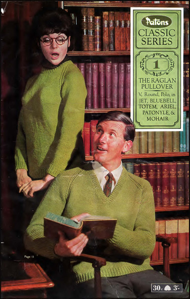 Knitting Pattern Patons Classic Series 1 Raglan Pullover Vintage.jpg