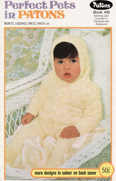 Knitting and Crochet Pattern for Baby Jumper Jacket Dress Patons 416 Vintage.jpg