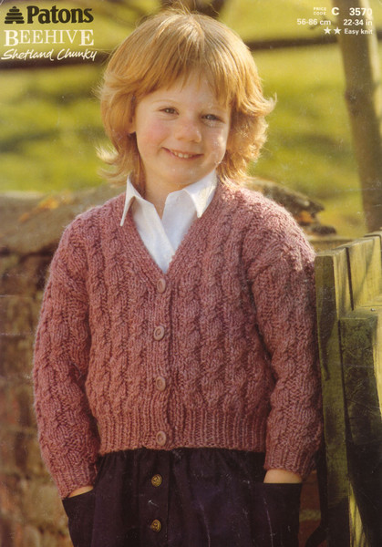 Vintage Knitting Pattern for Baby Cardigans Patons 3570.jpg