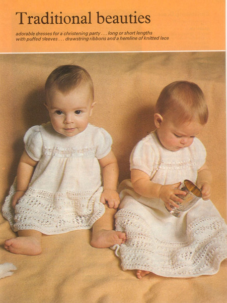 Vintage Coat Dress Knitting Pattern for Baby Patons 203 Nursery Time (6).jpg