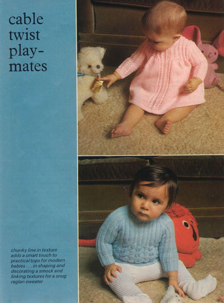 Vintage Coat Dress Knitting Pattern for Baby Patons 203 Nursery Time (8).jpg
