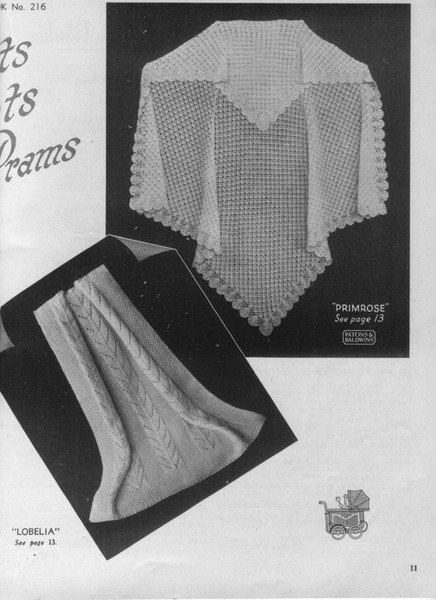 Vintage Shawl and Cot Covers Knitting Pattern for Baby Patons 216 Shawls and Cot Covers (3).jpg
