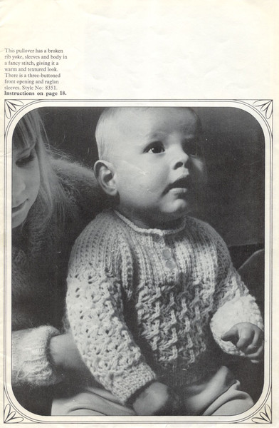 Vintage Jacket Dress Pullover Knitting Pattern for Baby Patons 835 Little and Lovable (2).jpg