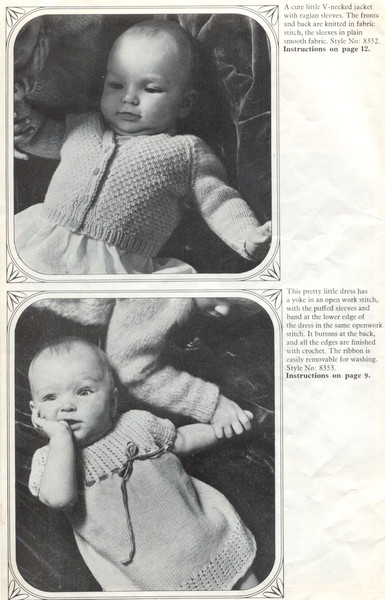 Vintage Jacket Dress Pullover Knitting Pattern for Baby Patons 835 Little and Lovable (3).jpg