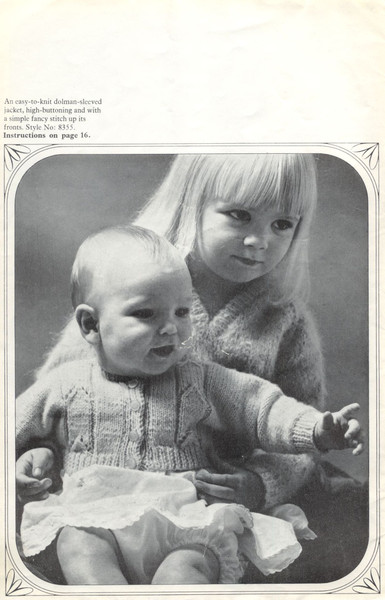 Vintage Jacket Dress Pullover Knitting Pattern for Baby Patons 835 Little and Lovable (5).jpg