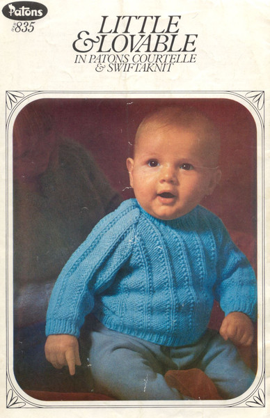 Vintage Jacket Dress Pullover Knitting Pattern for Baby Patons 835 Little and Lovable (7).jpg