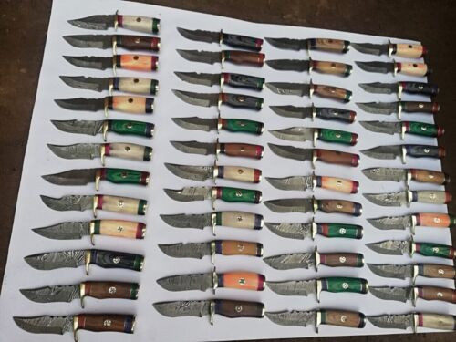 50 Handmade 6 Damascus Steel Hunting Skinner Knives with Sheaths (4).jpg