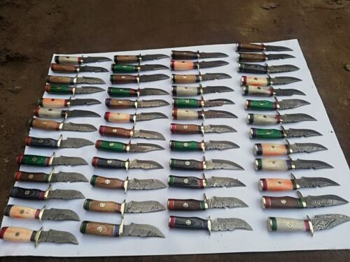 50 Handmade 6 Damascus Steel Hunting Skinner Knives with Sheaths (6).jpg