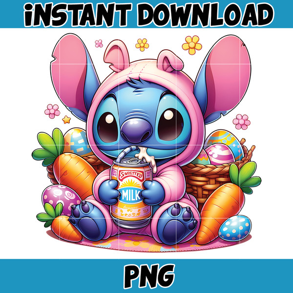 Pink Cartoon Stitch Png, Cartoon Easter Png, Stitch Easter Png, Happy Easter Day Png, Funny Easter Png, Instant Download (9).jpg