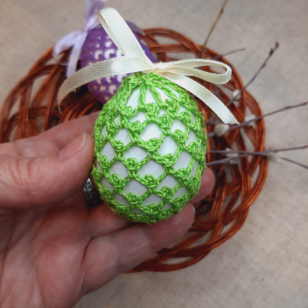 Crochet pattern Easter basket for egg. Easter decoration. Cover crochet Easter for eggs DIY.