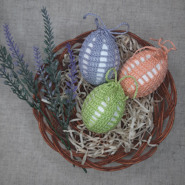Crochet pattern Easter basket for egg. Easter decoration. Cover crochet Easter for eggs DIY.