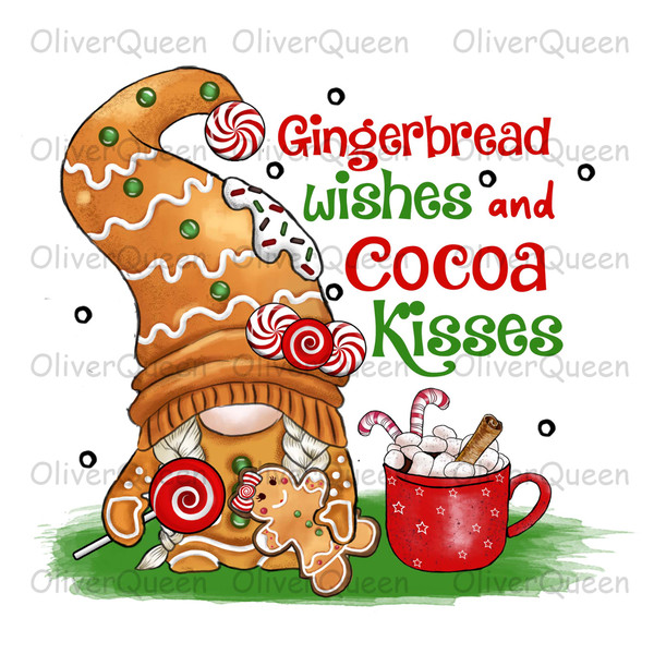 Gingerbread wishes and cocoa kisses, Christmas png, Gingerbread Christmas.jpg