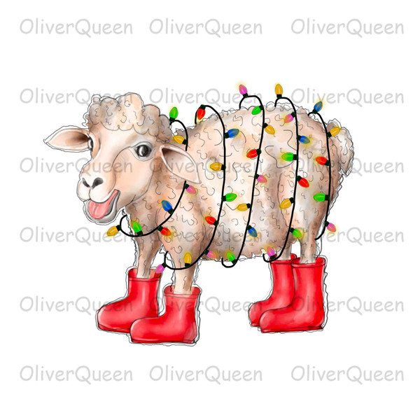 Sheep Christmas Light, Animal Christmas png, Merry Christmas png.jpg