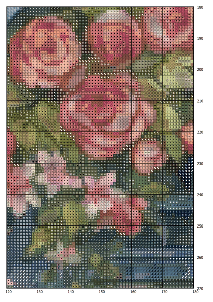 Cottage in Flowers Cross Stitch Pattern PDF Counted House Village - Fabulous Fantastic Magical House in Garden - 5 Sizes (2).png