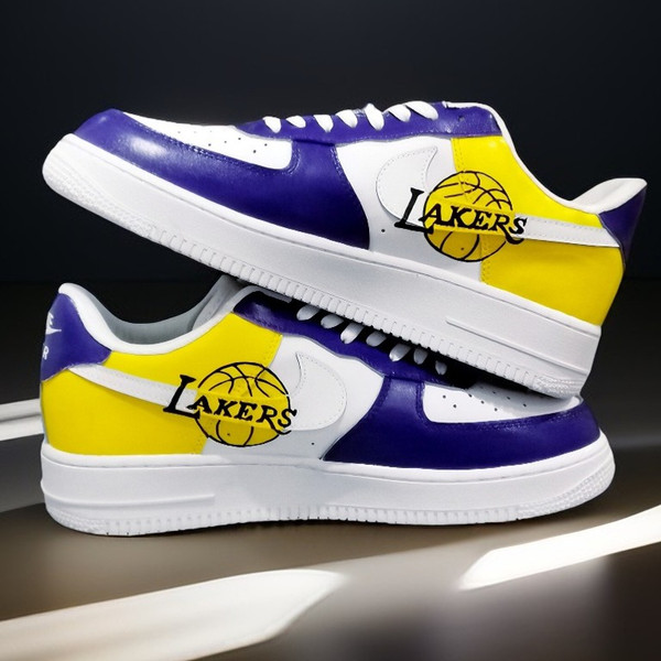 custom shoes Lakers art handpainted sneakers sexy gift white black fashion sneakers personalized gift wearable art 5.jpg