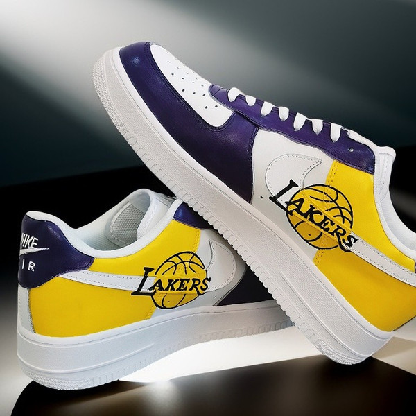 custom shoes Lakers art handpainted sneakers sexy gift white black fashion sneakers personalized gift wearable art 6.jpg